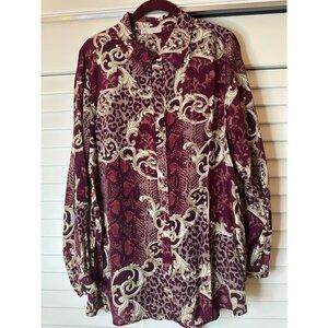 Button-Up Shirt With Baroque & Animal Print